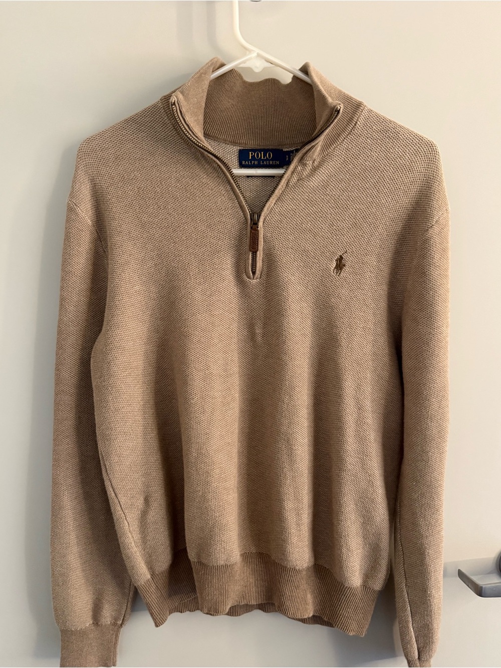 Ralph Lauren Men's Zip-Front Sweater in Tan